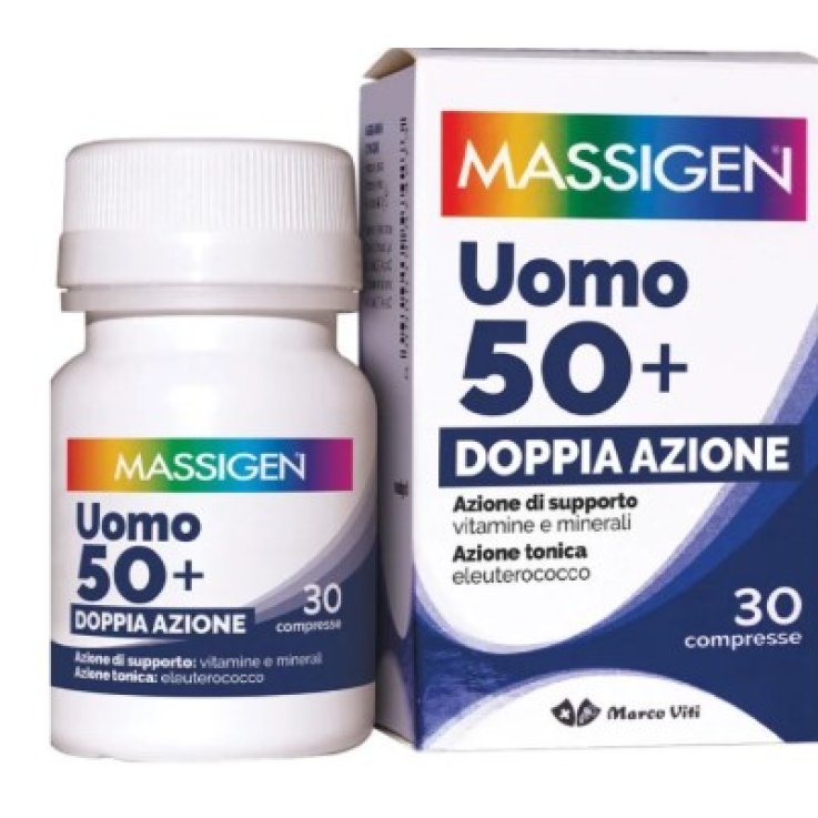 MASSIGEN Multivit Uomo  50+ 30 compresse -multivitaminico e multiminerale per energia e vitalit&agrave;
