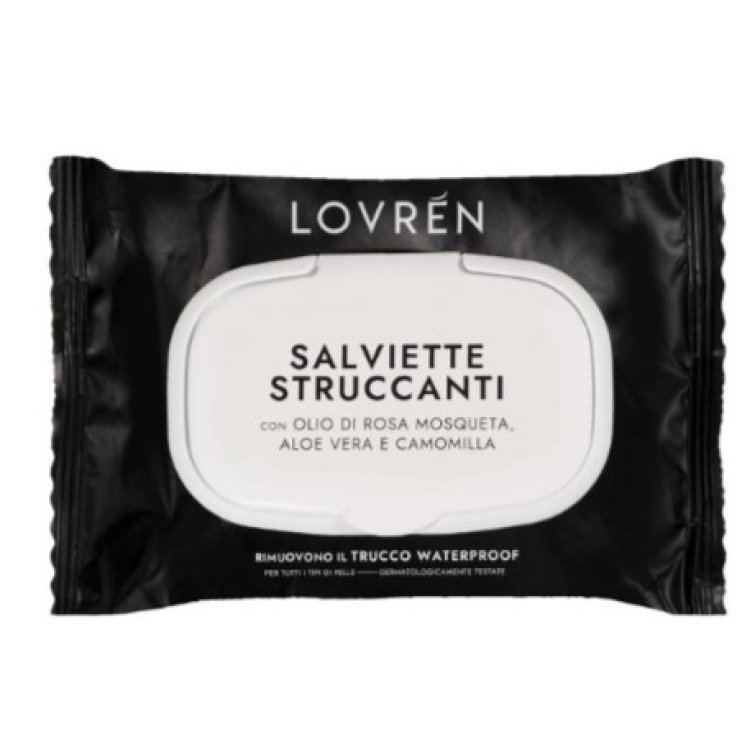 LOVREN salviettine struccanti waterproof  20 pezzi - viso e occhi