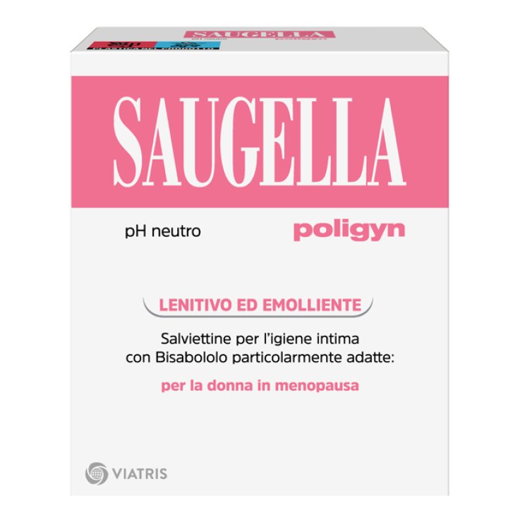 SAUGELLA POLIGYN PH NEUTRO SALVIETTINE IGIENE INTIMA LENITIVO ED EMOLLIENTE 10 PEZZI