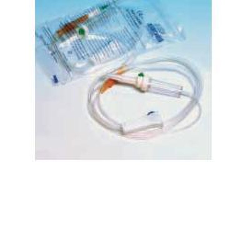SET STERILE PER INFUSIONE IN MATERIALE ANALLERGICO CON PARAAGO VENA E ROLLER CONFEZIONE SINGOLA