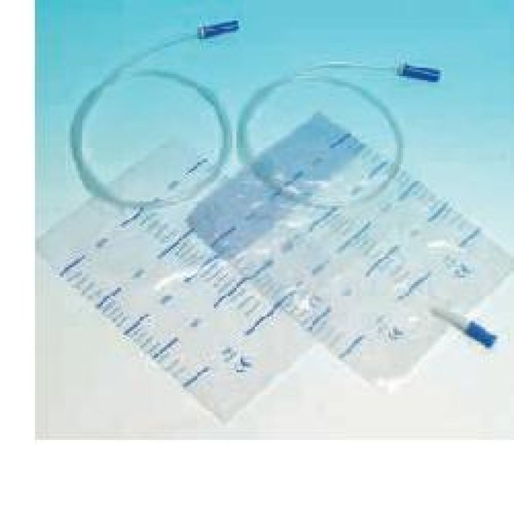 SACCA RACCOLTA URINA DA LETTO IN PVC NON STERILE VOLUME 2 LITRI TUBO LUNGHEZZA 90 CM CON SCARICO E VALVOLA ANTIREFLUSSO30 PEZZI