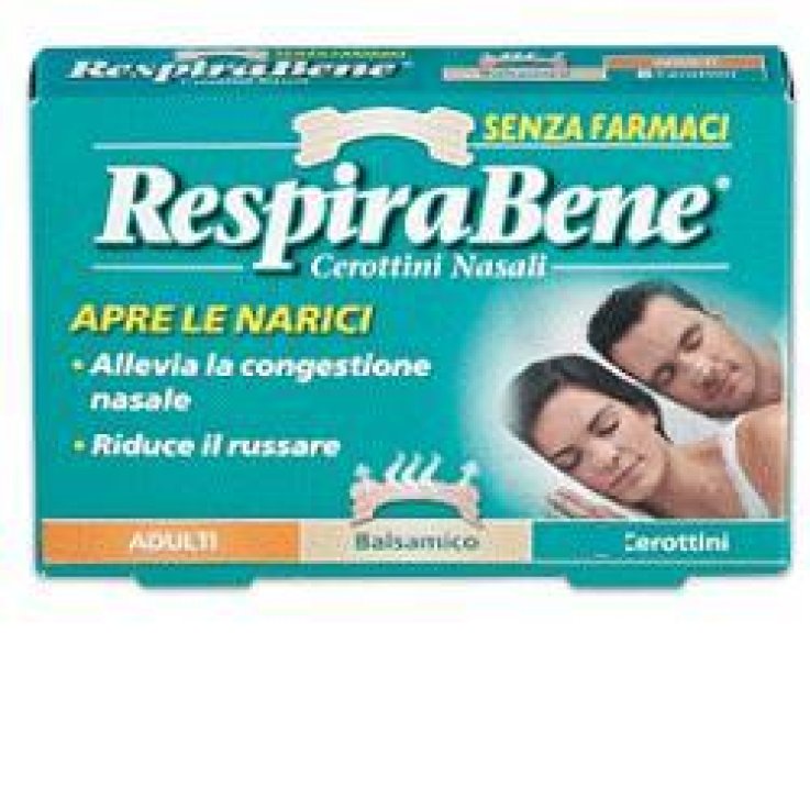 CEROTTO NASALE BALSAMICO ADULTI RESPIRA BENE 10 PEZZI CEROTTO NASALE BALSAMICO ADULTI RESPIRA BENE 10 PEZZI