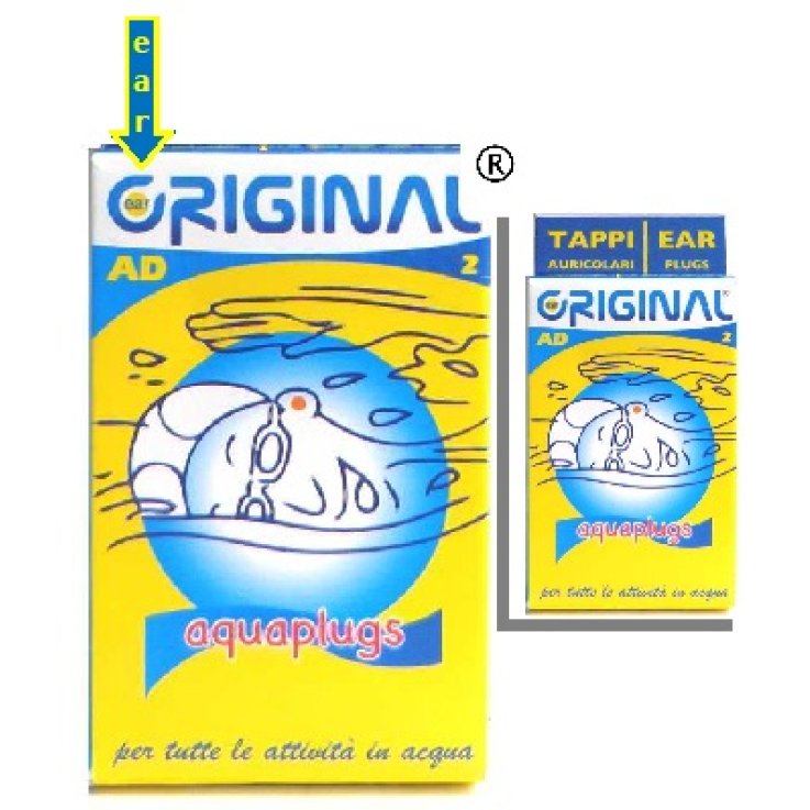 TAPPI AURICOLARI IDRORESISTENTI EAR ORIGINAL AQUAPLUGS 2 PEZZI