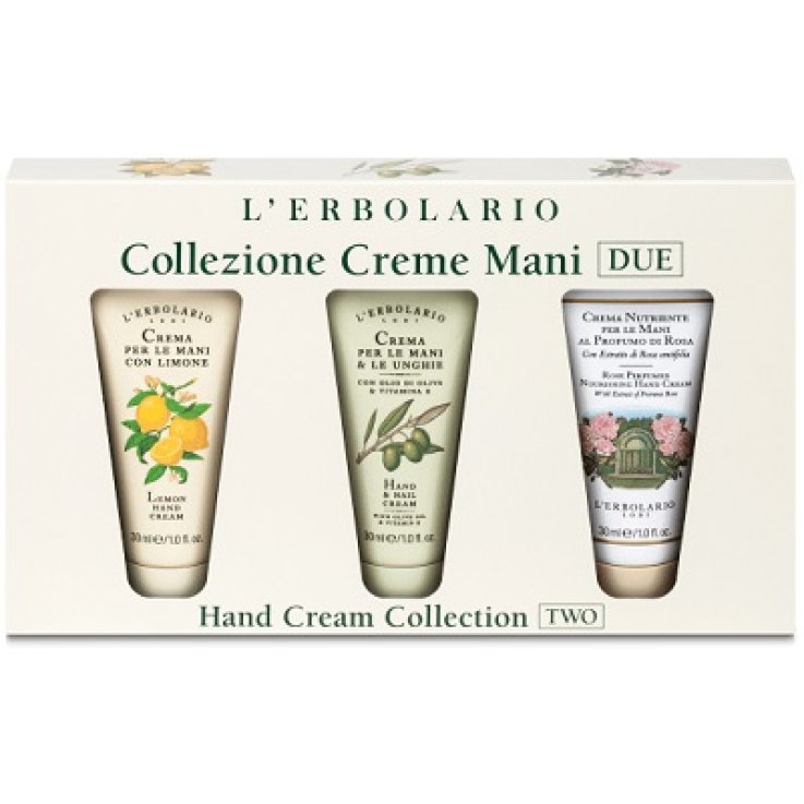 COLLEZIONE CREME MANI DUE CON CREMA MANI LIMONE 30 ML + CREMA MANI E UNGHIE OLIO DI OLIVA 30 ML + CREMA NUTRIENTE MANI ROSA 30 ML