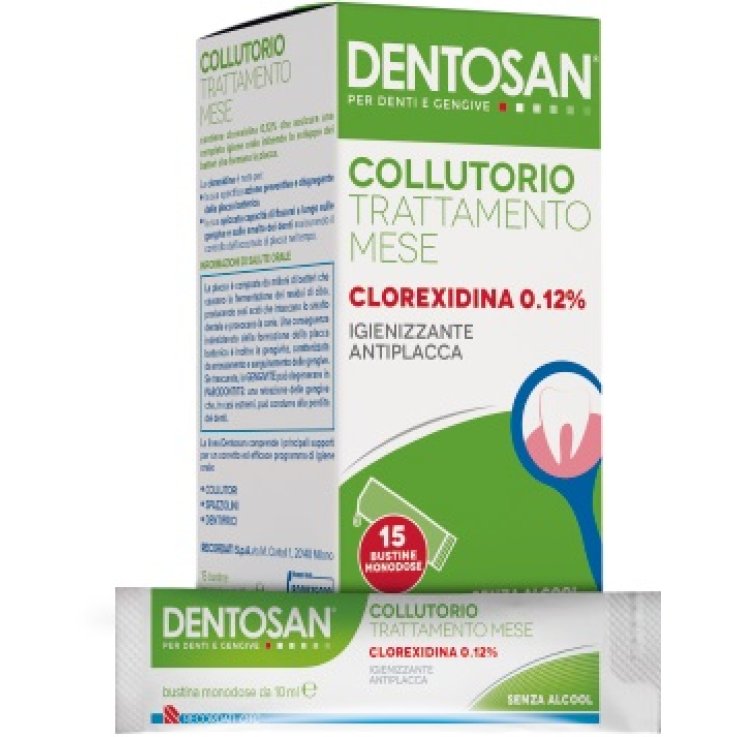 DENTOSAN COLLUTORIO MONODOSE TRATTAMENTO MENSILE 0,12% 15 BUSTINE DA 10 ML