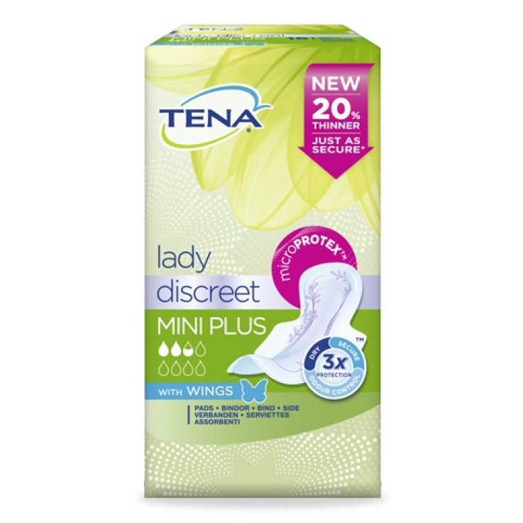 PANNOLONE SAGOMATO TENA DISCREET MINI PLUS WINGS 16 PEZZI