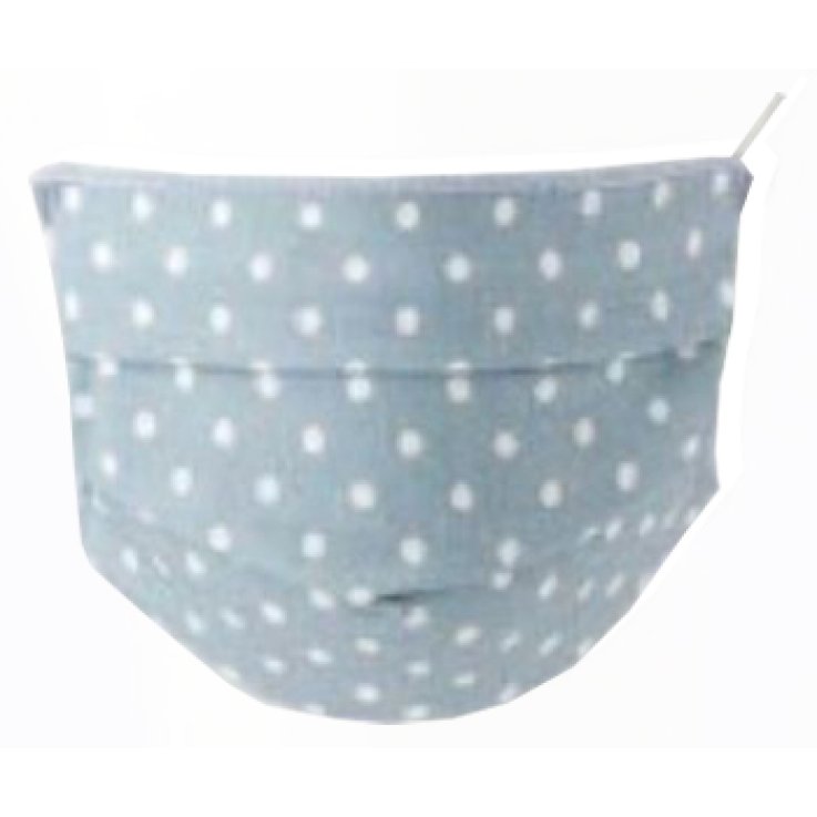 SET 2 MASCHERINE STAMPATE BABY AZZURRO/POIS 2 PEZZI