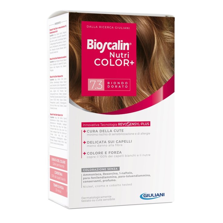 BIOSCALIN NUTRICOLOR PLUS 7,3 BIONDO DORATO CREMA COLORANTE40 ML + RIVELATORE CREMA 60 ML + SHAMPOO 12 ML + TRATTAMENTOFINALE BALSAMO 12 ML BIOSCALIN NUTRICOLOR PLUS 7,3 BIONDO DORATO CREMA COLORANTE40 ML + RIVELATORE CREMA 60 ML + SHAMPOO 12 ML + TRATTAMENTOFINALE BALSAMO 12 ML