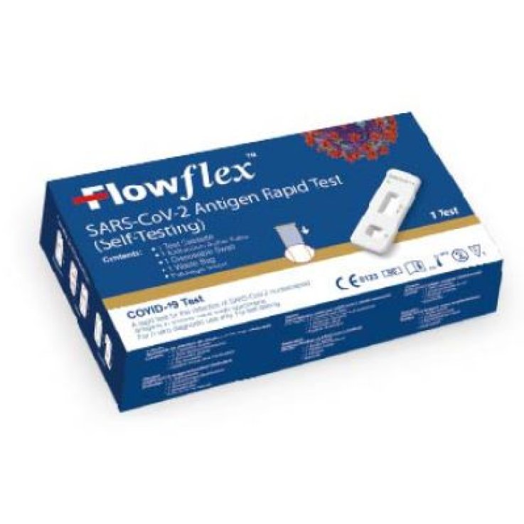 TEST ANTIGENICO RAPIDO COVID-19 FLOWFLEX AUTODIAGNOSTICO DETERMINAZIONE QUALITATIVA ANTIGENI SARS-COV-2 IN TAMPONI NASALI MEDIANTE IMMUNOCROMATOGRAFIA PROVETTA CON ALLUMINIO