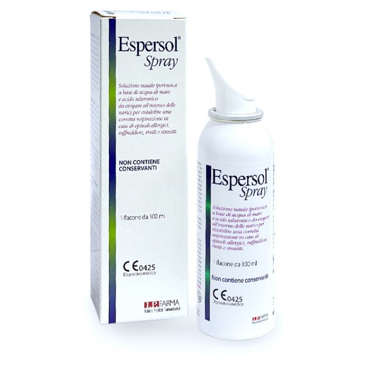SOLUZIONE NASALE ESPERSOL SPRAY IPERTONICA A BASE DI ACQUA DI MARE E ACIDO IALURONICO 0,02% 100ML SOLUZIONE NASALE ESPERSOL SPRAY IPERTONICA A BASE DI ACQUA DI MARE E ACIDO IALURONICO 0,02% 100ML