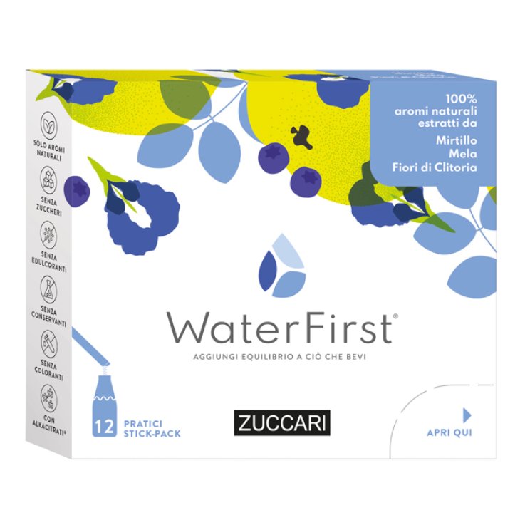 WATER FIRST MIRTILLO-MELA-FIORI CLITORIA 12 STICK PACK WATER FIRST MIRTILLO-MELA-FIORI CLITORIA 12 STICK PACK