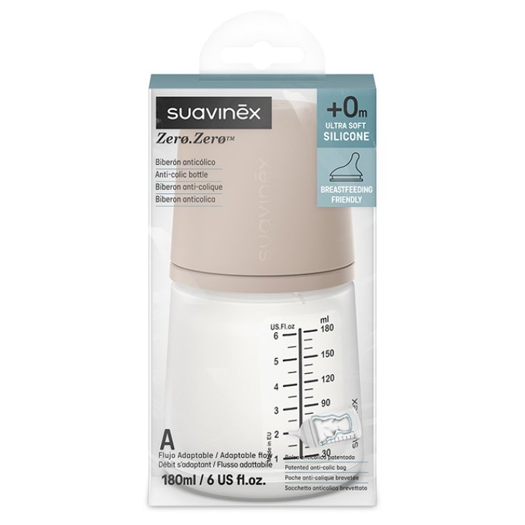 SUAVINEX ZERO ZERO BIBERON SILICONE SPECIALE ALLATTAMENTO DA180ML MEDIUM