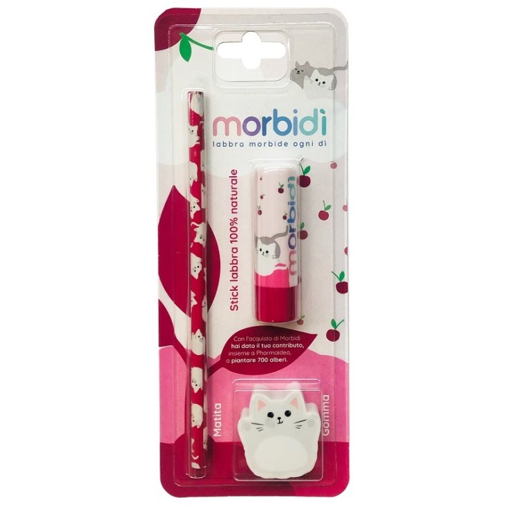 MORBIDI' KIT DISEGNO AMARENA STICK LABBRA + MATITA + GOMMA DA CANCELLARE