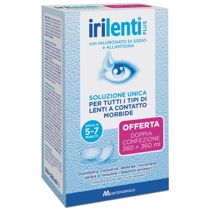 SOLUZIONE UNICA PER LENTI A CONTATTO IRILENTI 2 PEZZI DA 360ML SOLUZIONE UNICA PER LENTI A CONTATTO IRILENTI 2 PEZZI DA 360ML