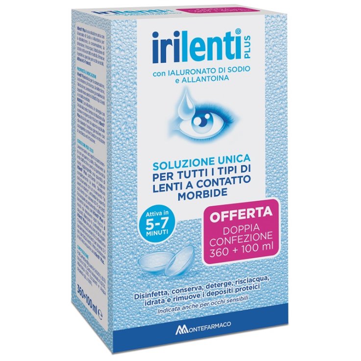 SOLUZIONE UNICA PER LENTI A CONTATTO IRILENTI 2 PEZZI 360 ML+ 100 ML