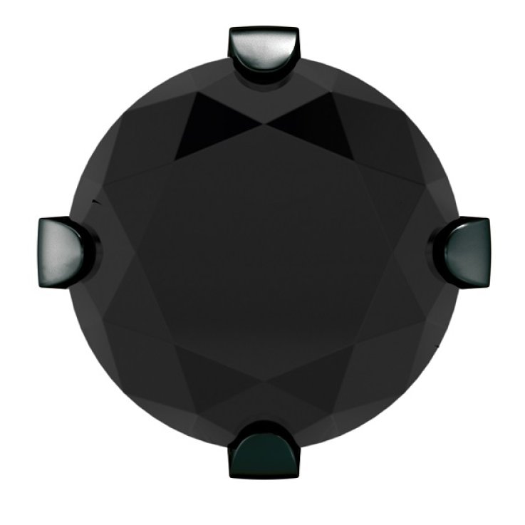 SYSTEM75 ZIRCONE CUBICO CRISTALLO NERO 5 MM ACCIAIO CHIRURGICO NERO 2 PEZZI 266
