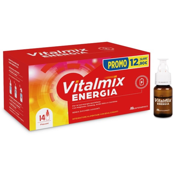 VITALMIX ENERGIA 14 FLACONCINI DA 10 ML PROMO CON EDULCORANTI SENZA ZUCCHERI AGGIUNTI GLUTINE E LATTOSIO