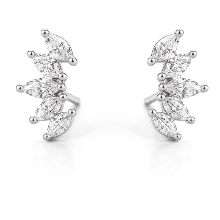 MYLOVLY GIOIELLI GLOW CORONA STILE HELYX ACCIAIO ARGENTO 316L ZIRCONE A5
