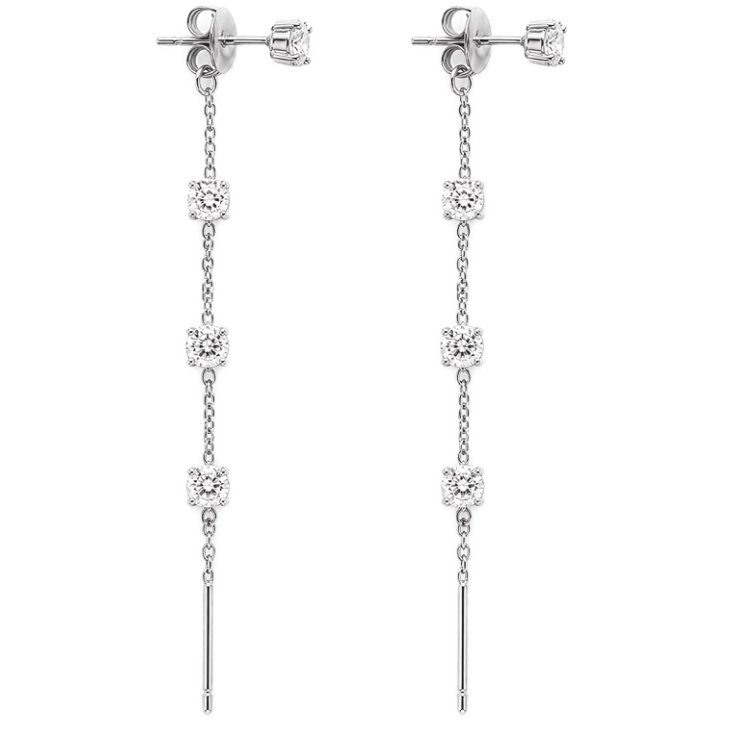 MYLOVLY GIOIELLI GLOW FALSO SALISCENDI 4 PUNTI LUCE ARGENTOACCIAIO 316L ZIRCONE A5