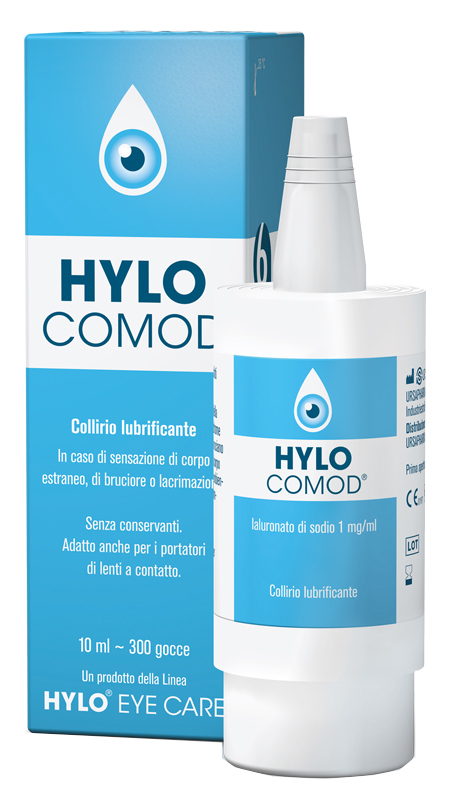 HYLO-COMOD GOCCE OCULARI IALURONATO DI SODIO 0,1%  FLACONCINO 10 ML - Farmapanda Srl