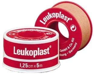CEROTTO CHIRURGICO PER FISSAGGIO MEDICAZIONI IN ROCCHETTO LEUKOPLAST SUPPORTO VISCOSA COLOR PELLE MASSA ADESIVA CAUCCIU' OSSIDO DI ZINCO 1,25X500CM MUTUABILE - Farmapanda Srl