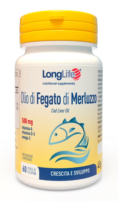 LONGLIFE OLIO FEGATO MERLUZZO 500 MG 60 PERLE IN GELATINA - Farmapanda Srl