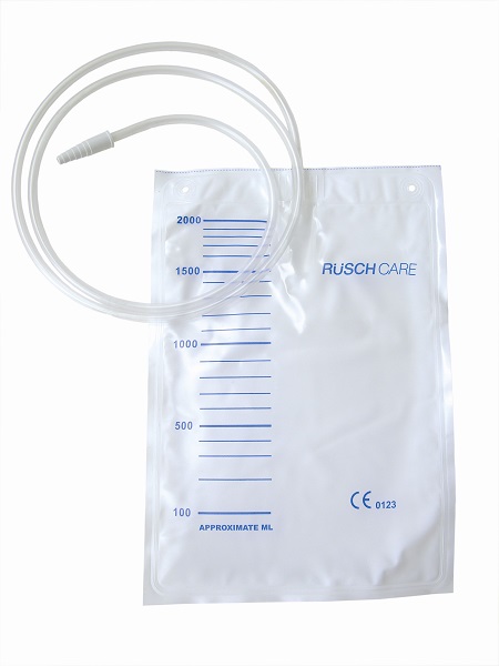 SACCA DI DRENAGGIO LETTO PER INCONTINENZA 2000ML IN PVC CON TUBO DI RACCORDO 130CM DIAMETRO 5X7MM MONOUSO 30 PEZZI - Farmapanda Srl