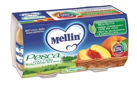 MELLIN OMOGENEIZZATO PESCA MELA 100 G 2 PEZZI - Farmapanda Srl