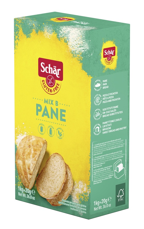 SCHAR MIX B PREPARATO PANE SENZA LATTOSIO 1 KG + 20 G - Farmapanda Srl