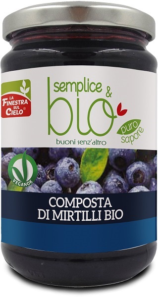 COMPOSTA DI MIRTILLI BIO CON POLPA DI MELA 320 G - Farmapanda Srl
