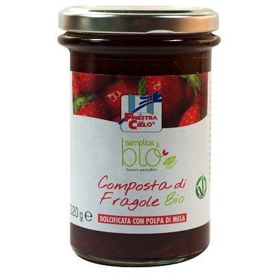 COMPOSTA DI FRAGOLE CON POLPA DI MELA BIO 320 G - Farmapanda Srl
