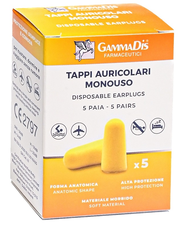 TAPPO AURICOLARE EAR GOMMAPIUMA 10 PEZZI GAMMADIS - Farmapanda Srl