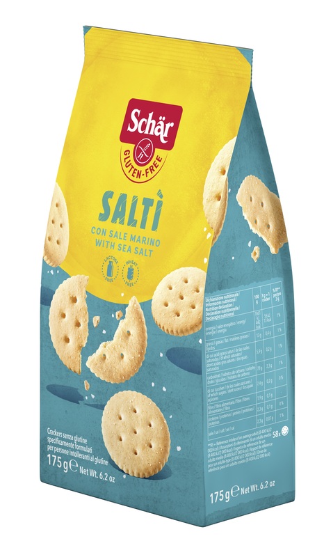 SCHAR SALTI' CRACKER CON SALE MARINO SENZA LATTOSIO 175 G - Farmapanda Srl