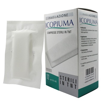 ICOPIUMA GARZA COMPRESSA IN TESSUTO NON TESSUTO ADESIVA 18X40 CM 12 PEZZI - Farmapanda Srl