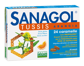 SANAGOL TUSSIS ARANCIA 24 CARAMELLE - Farmapanda Srl