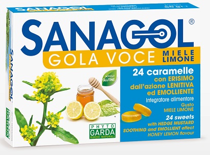SANAGOL GOLA VOCE MIELE LIMONE 24 CARAMELLE - Farmapanda Srl