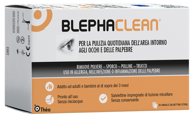 BLEPHACLEAN GARZE OCULARI STERILI A BASE DI ACIDO IALURONICO 20 PEZZI - Farmapanda Srl