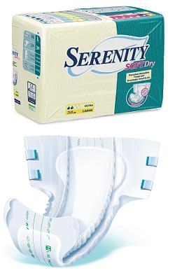 PANNOLONE PER INCONTINENZA SERENITY SOFTDRY FORMATO EXTRA TAGLIA MEDIUM 30 PEZZI - Farmapanda Srl