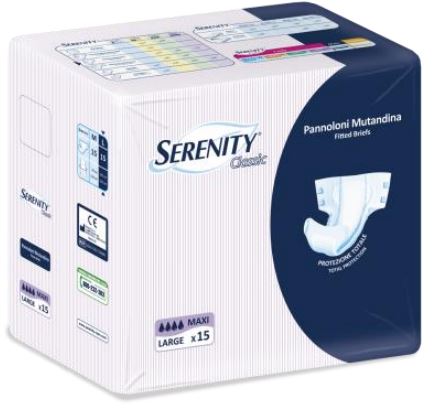 PANNOLONE PER INCONTINENZA A MUTANDINA SERENITY CLASSIC FORMATO MAXI TAGLIA LARGE 15 PEZZI - Farmapanda Srl