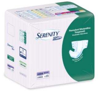 PANNOLONE PER INCONTINENZA A MUTANDINA SERENITY SOFTDRY MAXI LARGE 15 PEZZI - Farmapanda Srl
