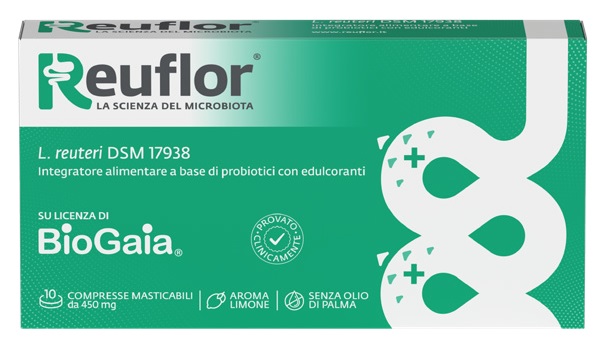 REUFLOR 10 COMPRESSE MASTICABILI AROMA LIMONE - Farmapanda Srl