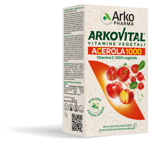 ARKOVITAL ACEROLA 1000 30 COMPRESSE MASTICABILI - Farmapanda Srl