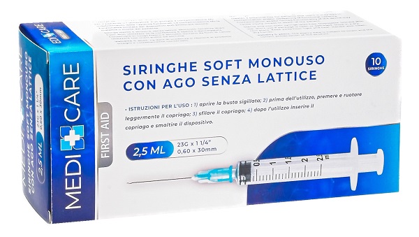 SIRINGA SOFT CAPACITA' 2,5ML AGO GAUGE 23 CONFEZIONE 10 PEZZI GAMMADIS - Farmapanda Srl