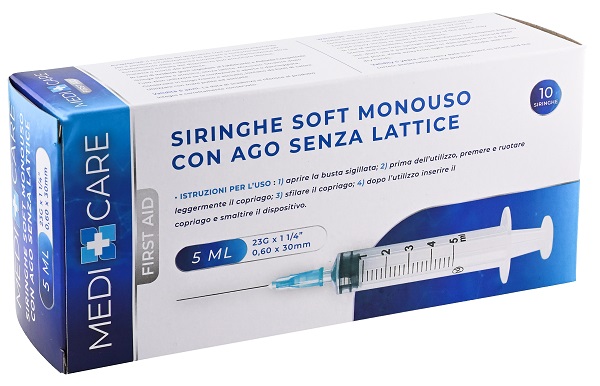 SIRINGA SOFT CAPACITA' 5ML AGO GAUGE 23 CONFEZIONE 10 PEZZI GAMMADIS - Farmapanda Srl