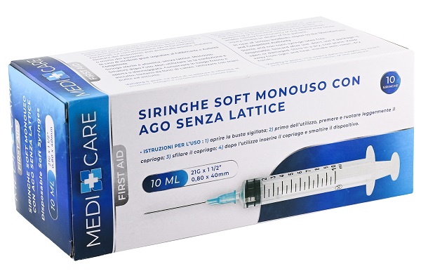 SIRINGA SOFT CAPACITA' 10ML AGO GAUGE 21 CONFEZIONE 10 PEZZI GAMMADIS - Farmapanda Srl
