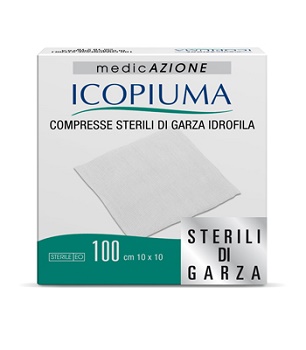 ICOPIUMA GARZA COMPRESSA IDROFILA 10X10CM 100 PEZZI - Farmapanda Srl