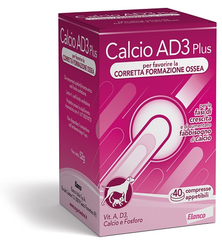 CALCIO AD3 PLUS 40 COMPRESSE APPETIBILI - Farmapanda Srl