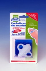 CUSCINETTO PER DITA A MARTELLO REALIZZATO IN GEL DI SILICONEBIANCO SEMITRASPARENTE SAGOMATA PER PROTEGGERE E DISTENDERE LE DITA CONTRATTE IGIENEPIEDE 2 PEZZI - Farmapanda Srl