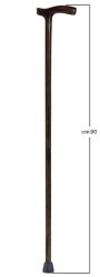 BASTONE IMPUGNATURA ANATOMICA UOMO LEGNO LUCIDO SCURO - Farmapanda Srl
