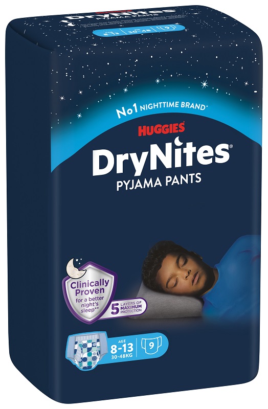 PANNOLINO HUGGIES DRYNITES 8/13 ANNI BOY L 30/48KG 9 PEZZI - Farmapanda Srl